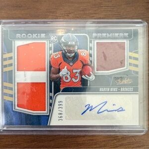 Marvin Mims Absolute Rookie Premier Auto #368/399 with 2 Jersey patches